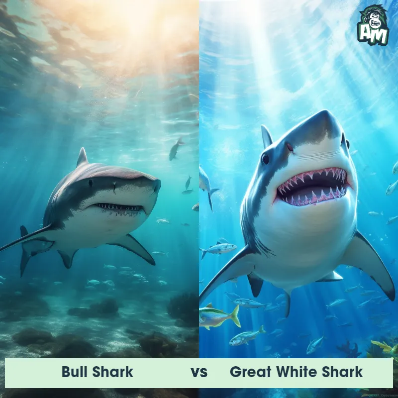 Bull Shark Vs Great White Shark - Animal Matchup