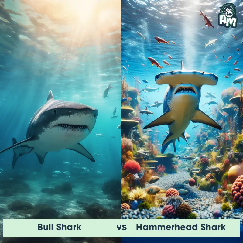 Bull Shark vs Hammerhead Shark - Animal Matchup