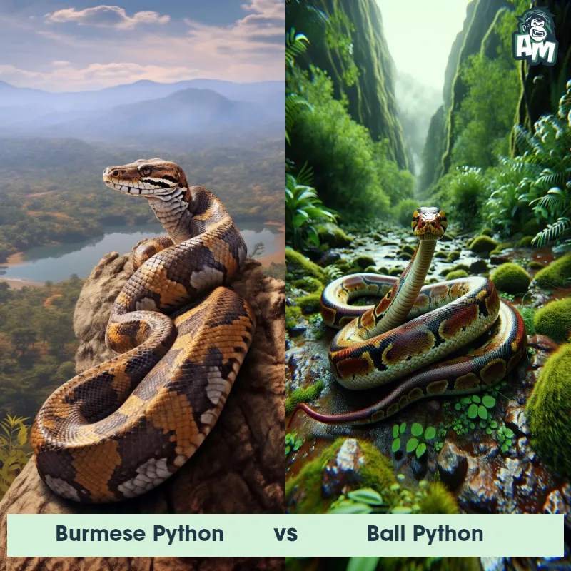 Burmese Python vs Ball Python - Animal Matchup