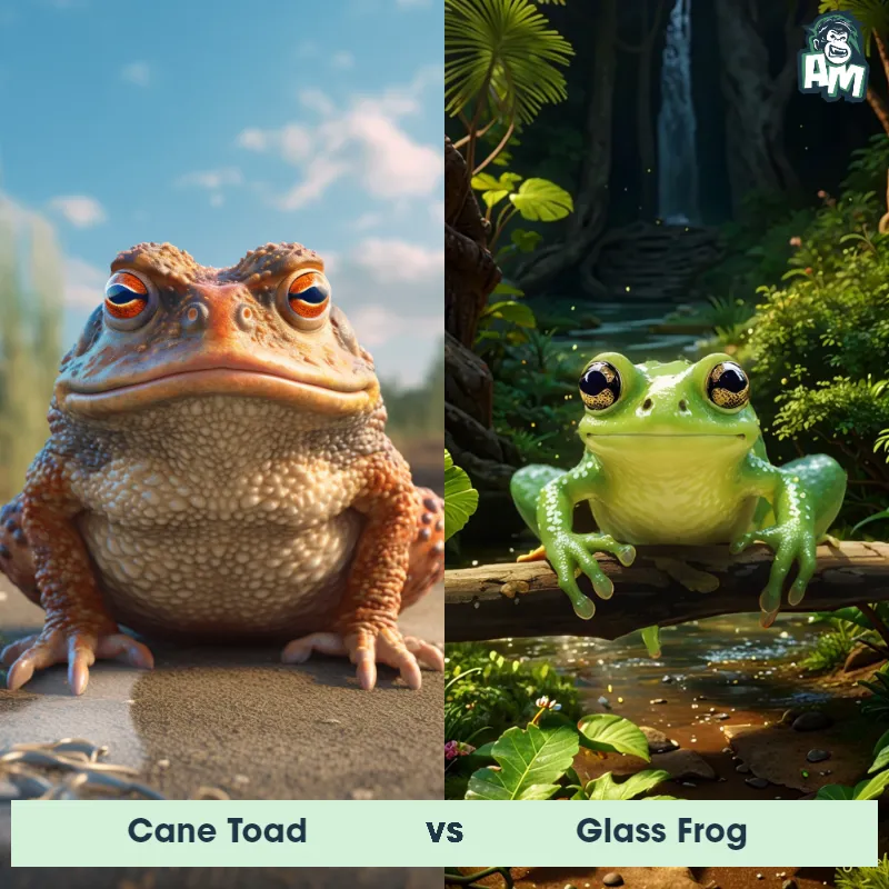 Cane Toad vs Glass Frog - Animal Matchup