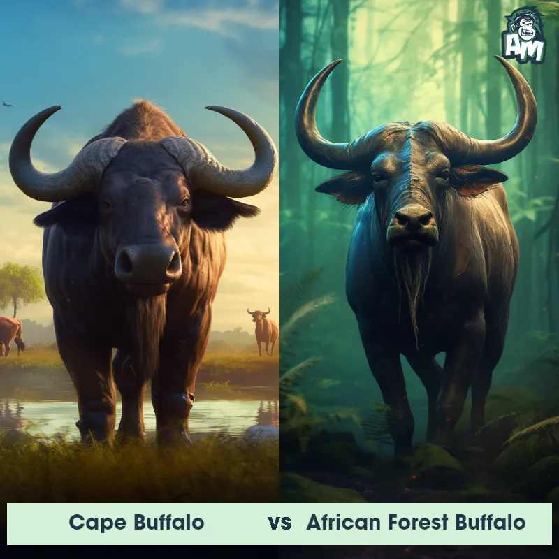 Cape Buffalo vs African Forest Buffalo - Animal Matchup
