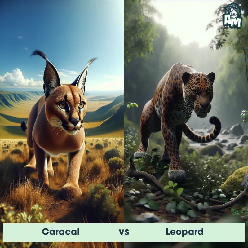 Caracal vs Leopard - Animal Matchup