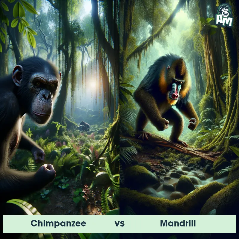 Chimpanzee vs Mandrill - Animal Matchup