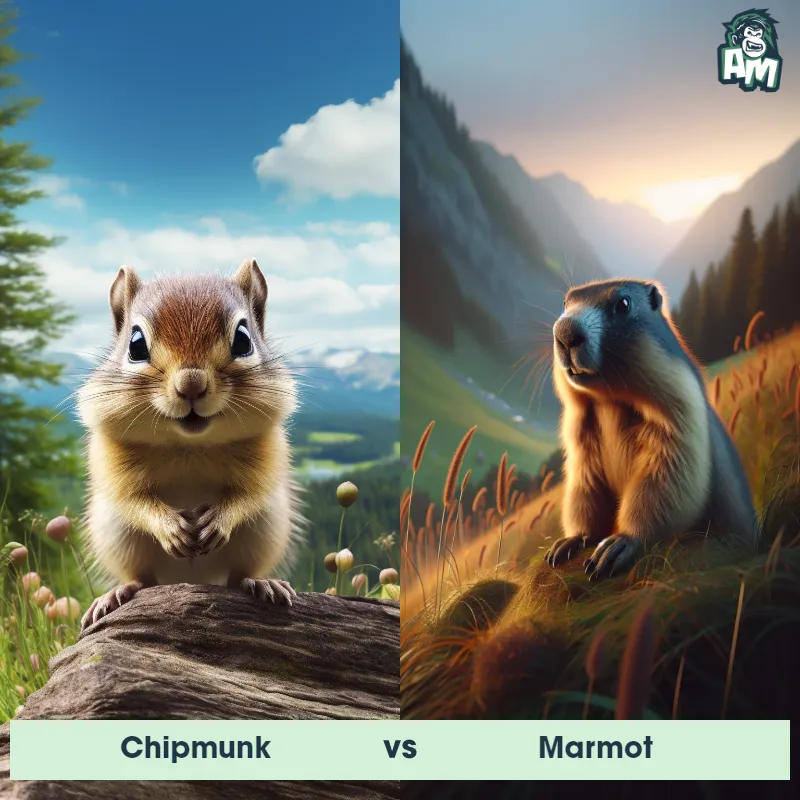 Chipmunk vs Marmot - Animal Matchup