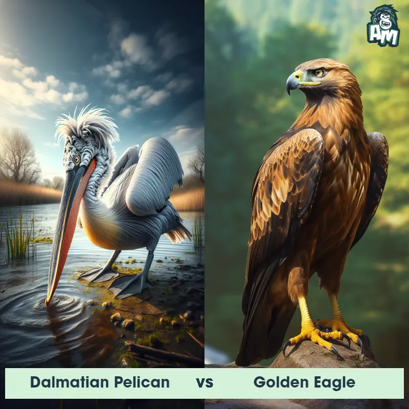 Dalmatian Pelican vs Golden Eagle - Animal Matchup