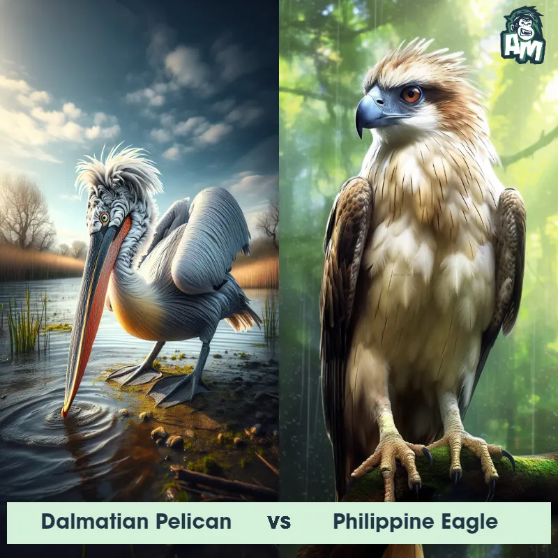 Dalmatian Pelican vs Philippine Eagle - Animal Matchup