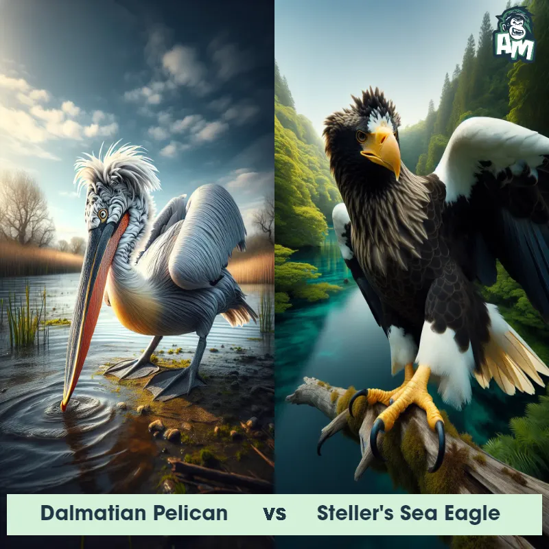 Dalmatian Pelican vs Steller's Sea Eagle - Animal Matchup