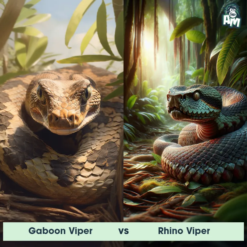 Gaboon Viper vs Rhino Viper - Animal Matchup