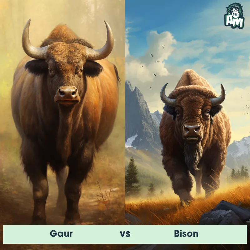 Gaur vs Bison - Animal Matchup