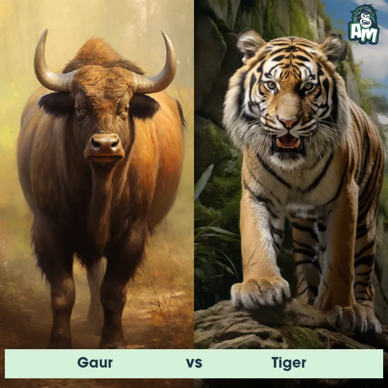 Gaur vs Tiger - Animal Matchup