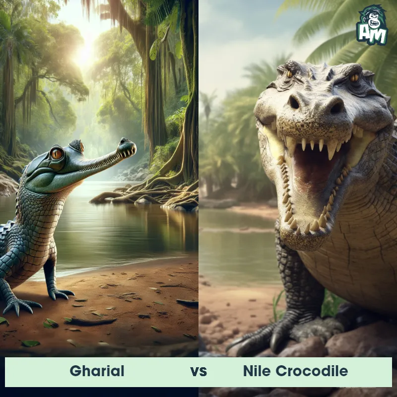 Gharial vs Nile Crocodile - Animal Matchup