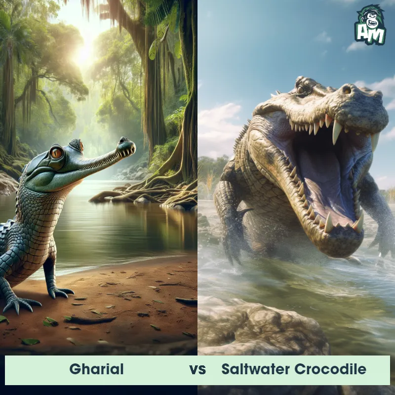 Gharial vs Saltwater Crocodile - Animal Matchup