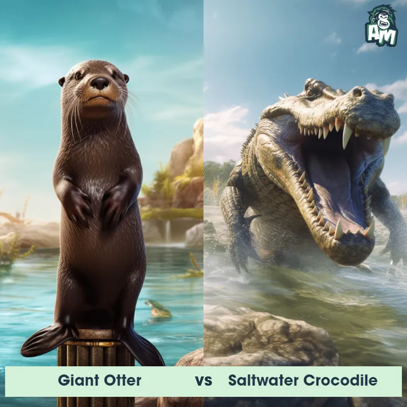 Giant Otter vs Saltwater Crocodile - Animal Matchup