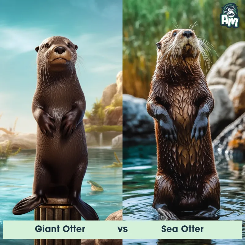 Giant Otter vs Sea Otter - Animal Matchup