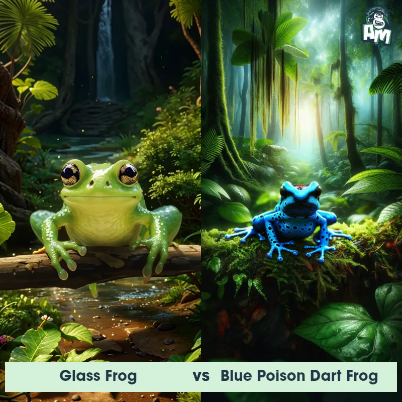 Glass Frog vs Blue Poison Dart Frog - Animal Matchup