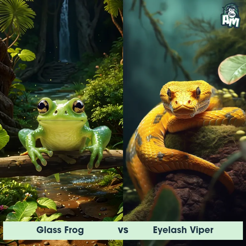 Glass Frog vs Eyelash Viper - Animal Matchup
