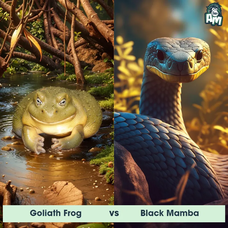 Goliath Frog vs Black Mamba - Animal Matchup