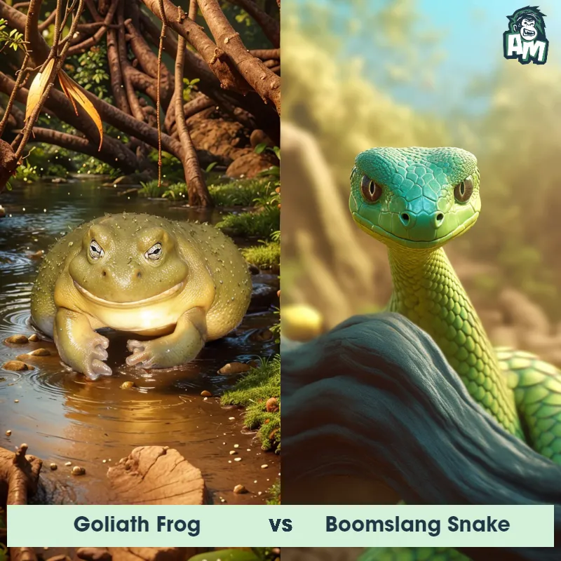 Goliath Frog vs Boomslang Snake - Animal Matchup
