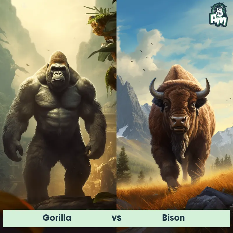 Gorilla vs Bison - Animal Matchup