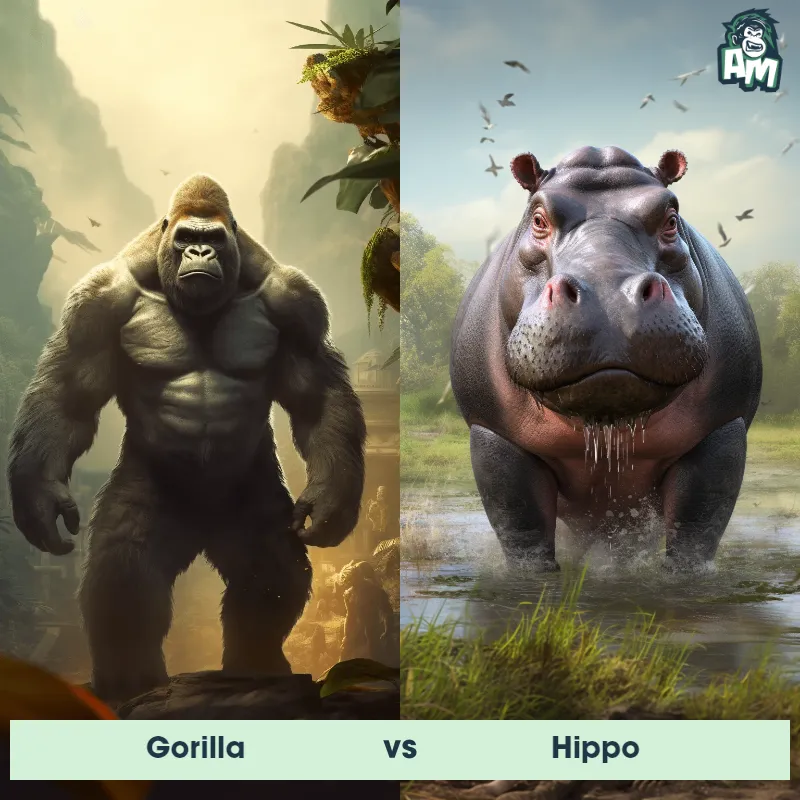 Gorilla vs Hippo - Animal Matchup
