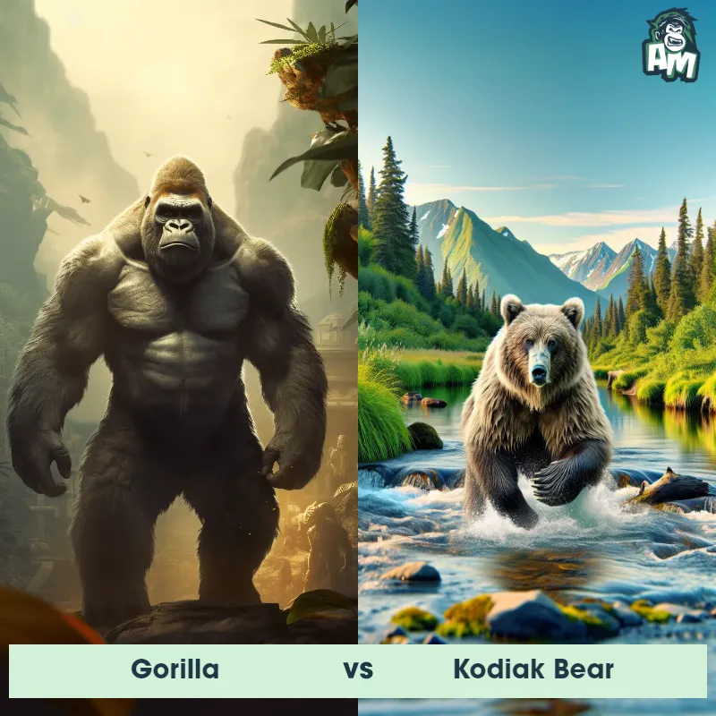 Gorilla vs Kodiak Bear - Animal Matchup