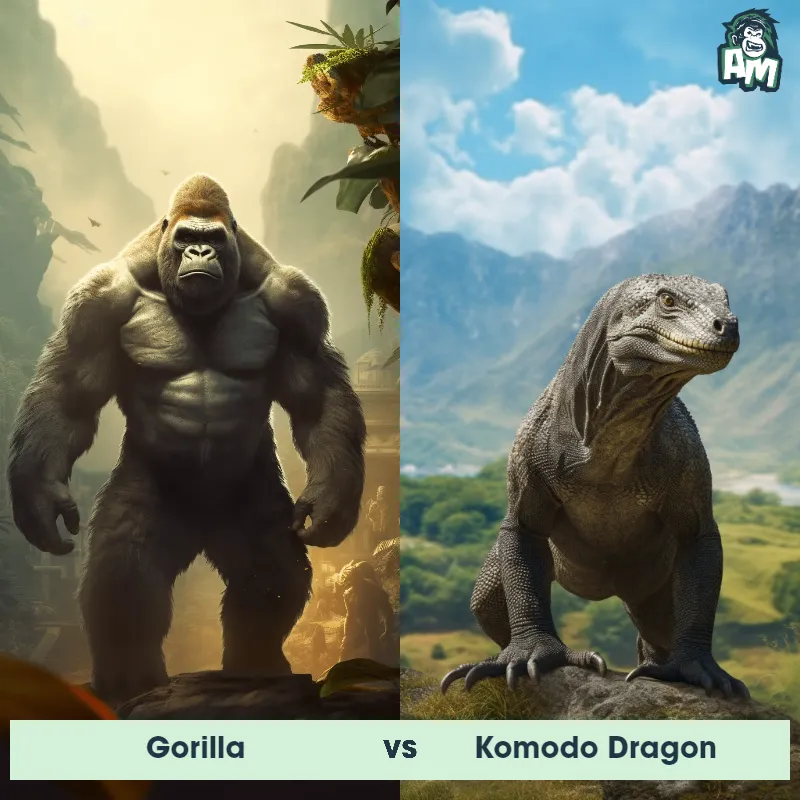Gorilla vs Komodo Dragon - Animal Matchup