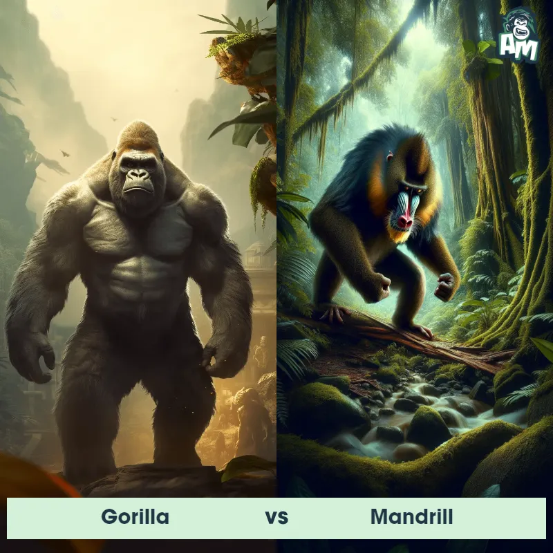 Gorilla vs Mandrill - Animal Matchup