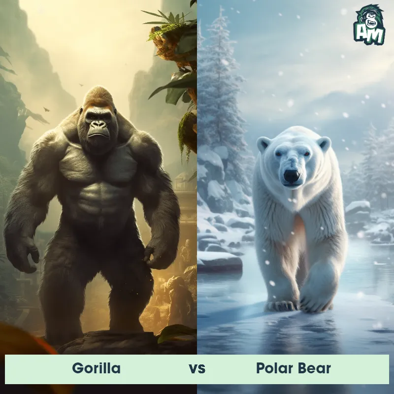 Gorilla vs Polar Bear - Animal Matchup