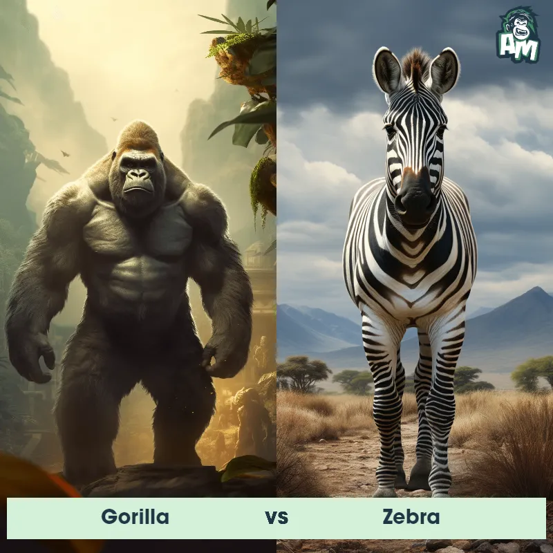 Gorilla vs Zebra - Animal Matchup