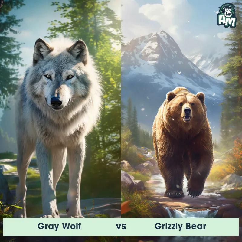 Gray Wolf vs Grizzly Bear - Animal Matchup