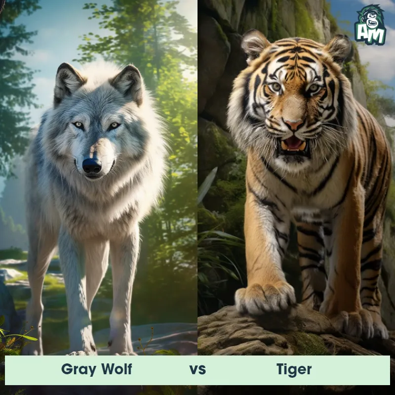 Gray Wolf vs Tiger - Animal Matchup