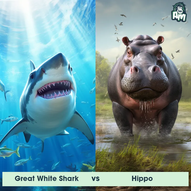 Great White Shark vs Hippo - Animal Matchup