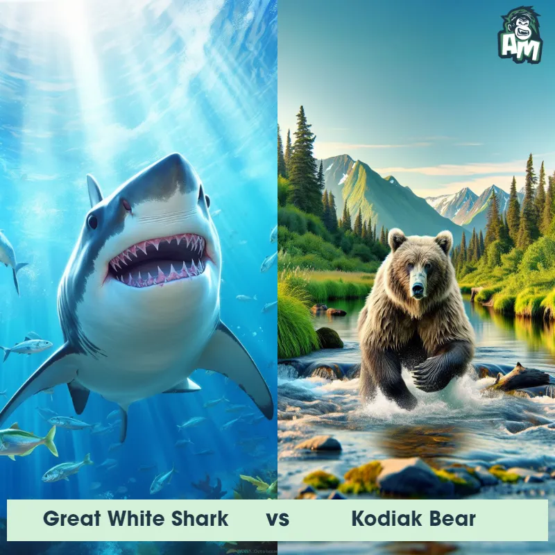 Great White Shark vs Kodiak Bear - Animal Matchup