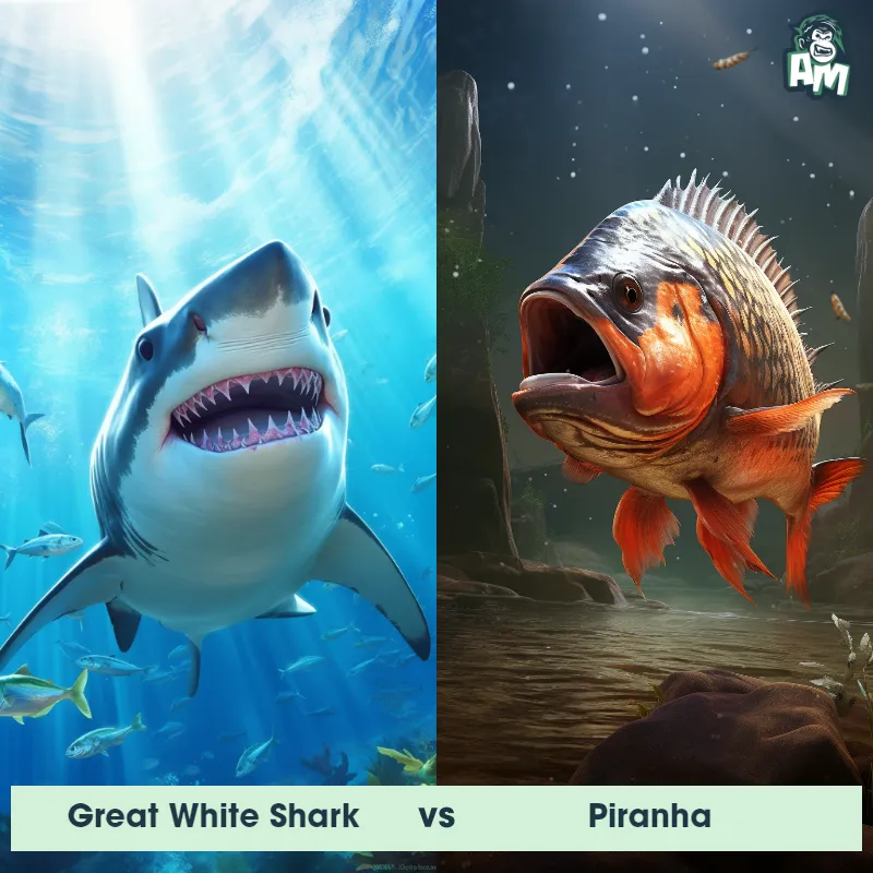 Great White Shark vs Piranha - Animal Matchup