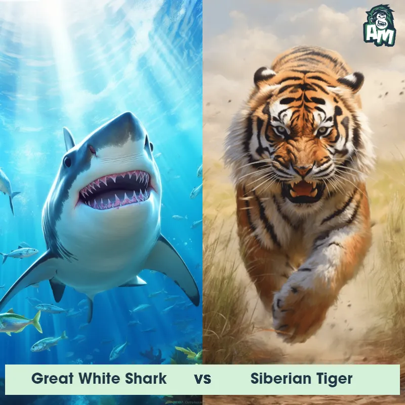 Great White Shark vs Siberian Tiger - Animal Matchup