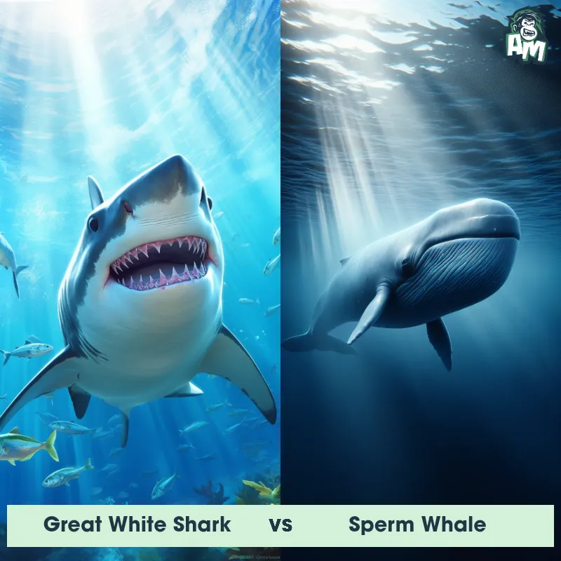 Great White Shark vs Sperm Whale - Animal Matchup