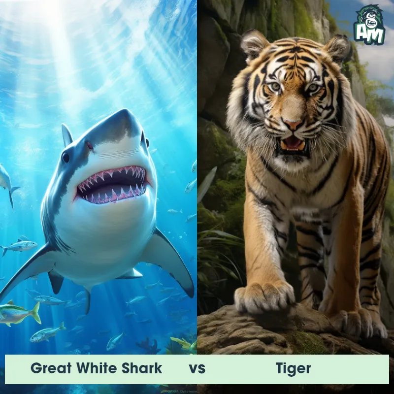 Great White Shark vs Tiger - Animal Matchup