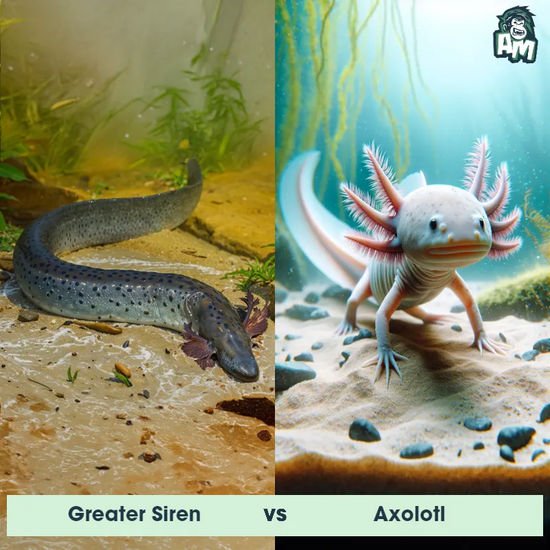 Greater Siren vs Axolotl - Animal Matchup