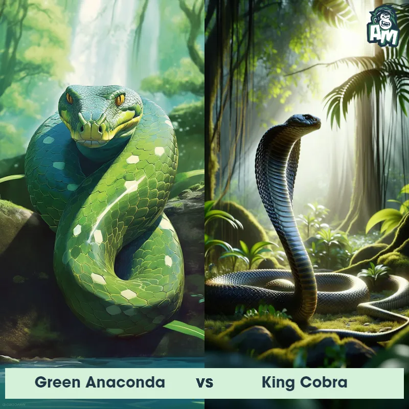 Green Anaconda vs King Cobra - Animal Matchup