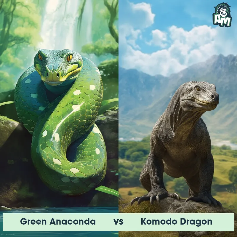 Green Anaconda vs Komodo Dragon - Animal Matchup