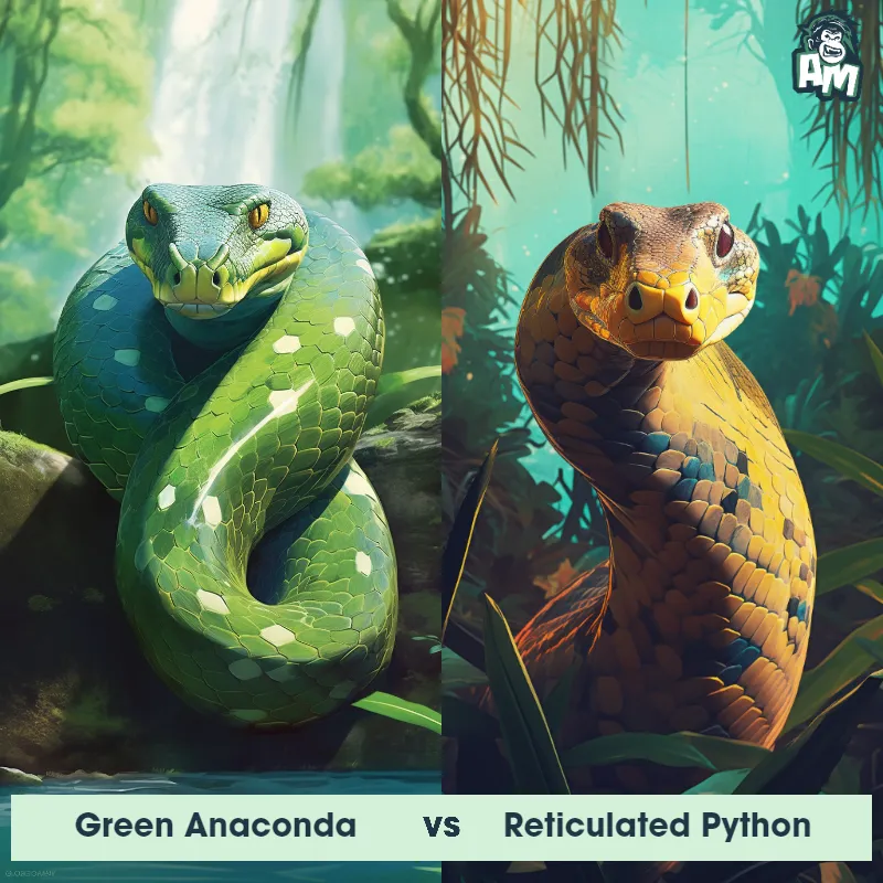 Green Anaconda vs Reticulated Python - Animal Matchup