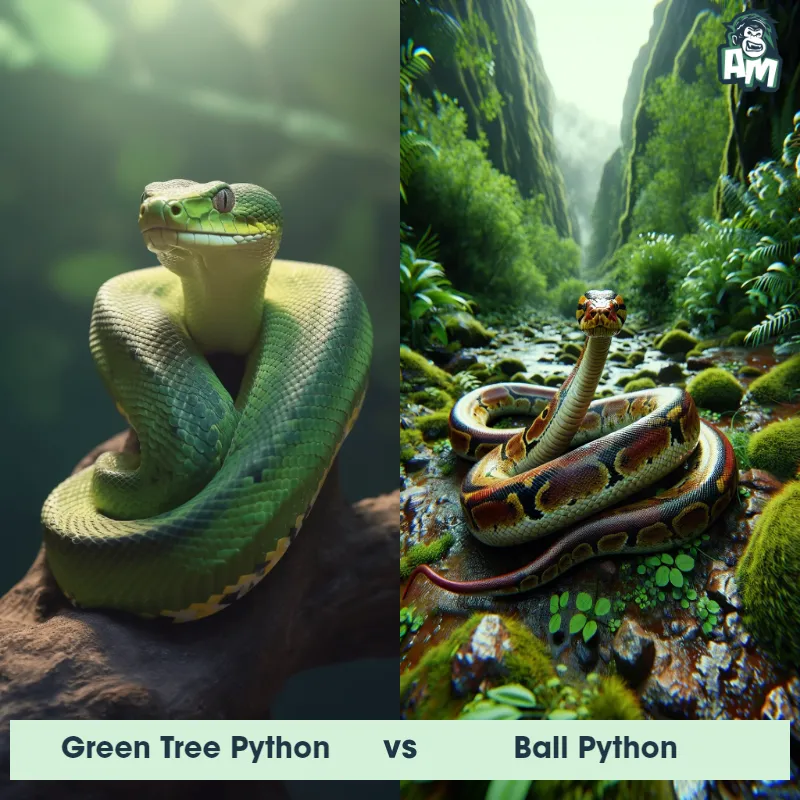 Green Tree Python vs Ball Python - Animal Matchup