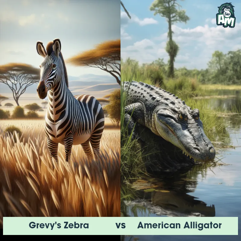 Grevy's Zebra vs American Alligator - Animal Matchup