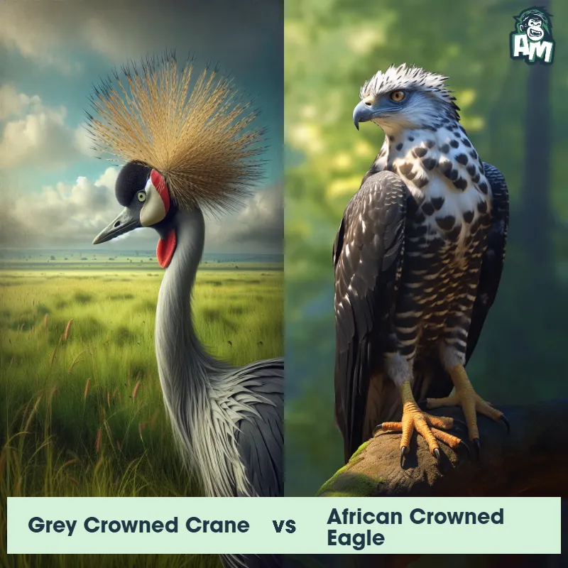 Grey Crowned Crane vs African Crowned Eagle - Animal Matchup