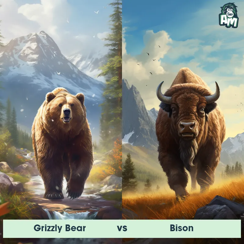 Grizzly Bear vs Bison - Animal Matchup