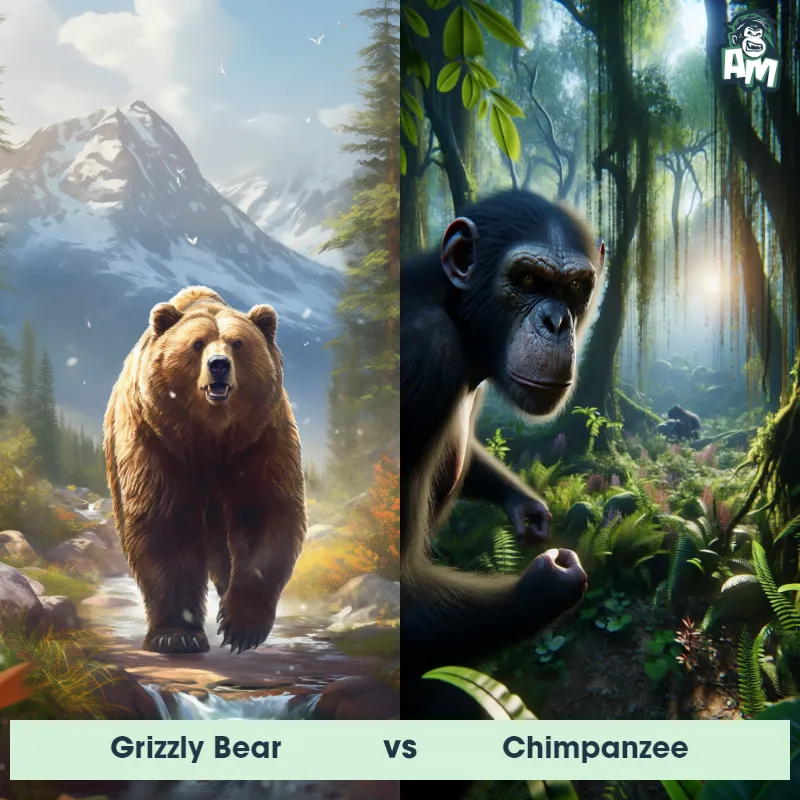 Grizzly Bear vs Chimpanzee - Animal Matchup
