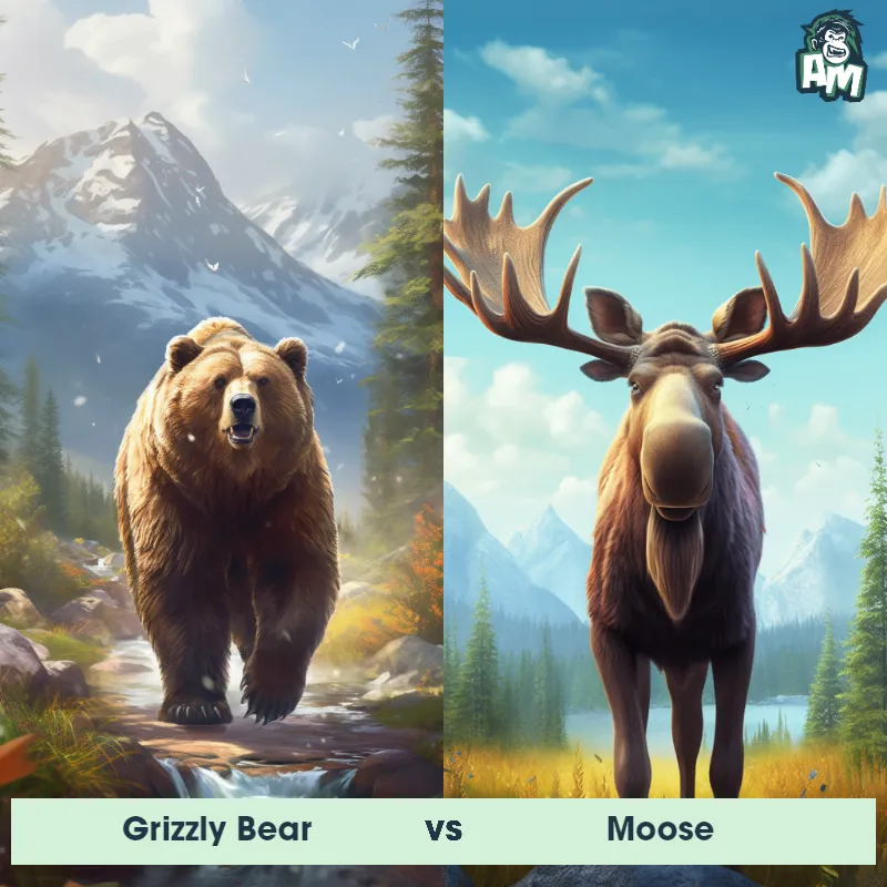 Grizzly Bear vs Moose - Animal Matchup