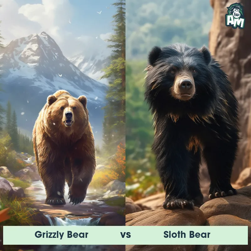 Grizzly Bear vs Sloth Bear - Animal Matchup