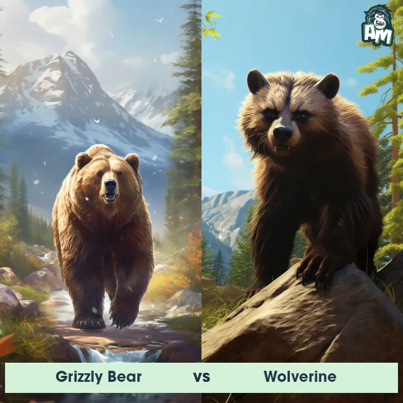 Grizzly Bear vs Wolverine - Animal Matchup