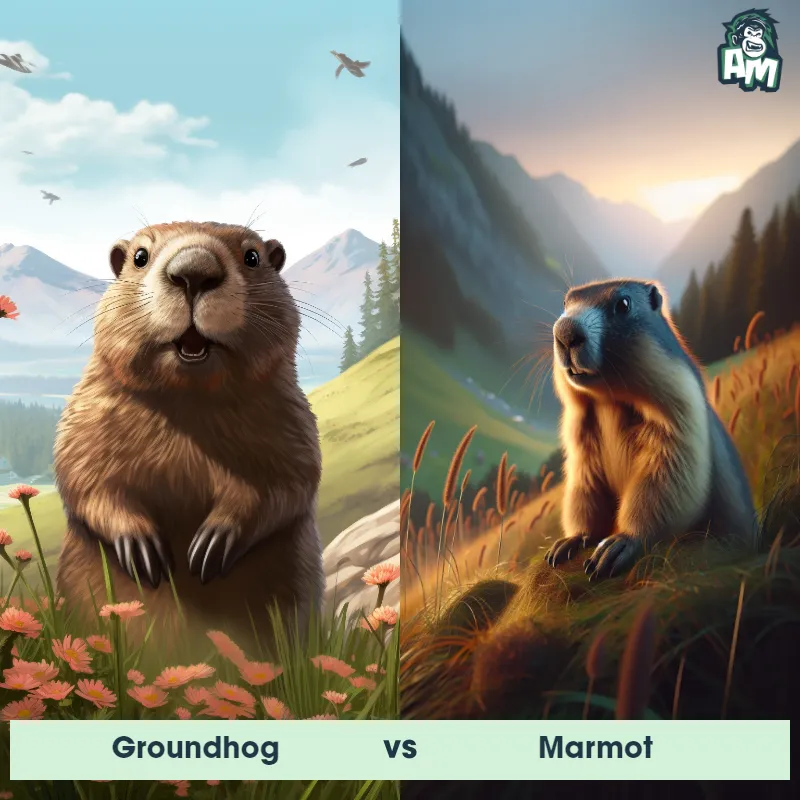 Groundhog vs Marmot - Animal Matchup